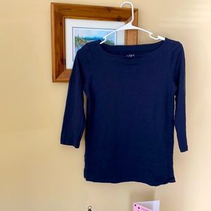 LOFT blue 3/4 sleeve cotton shirt